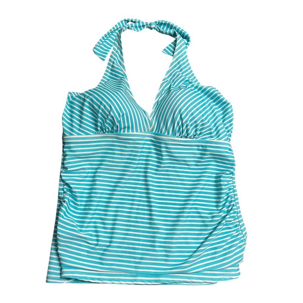 Swimsuits For All Blue Stripe Swim Top NWT